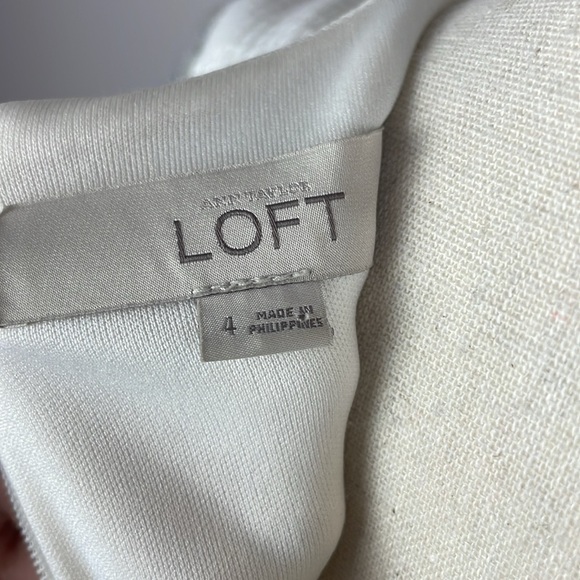 Ann Taylor LOFT Black White Gray Color Block Long Sleeve Knit Dress Sz 4 - Picture 9 of 10